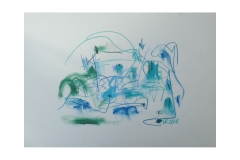 Zeichnung I in Blau